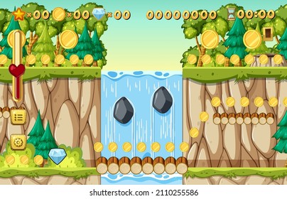 Collecting Coins Platformer Game Template illustration
