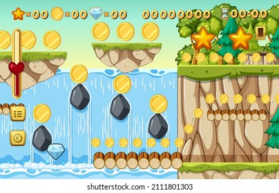 Collecting Coins Platformer Game Template illustration