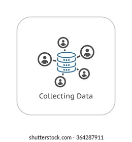 Collecting Data Icon. Flat Design. Business Concept. Isolated Illustration.