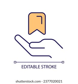 Collecting favorite content RGB color icon. Saves in social media. Digital bookmarks. Users activity. Isolated vector illustration. Simple filled line drawing. Editable stroke. Arial font used