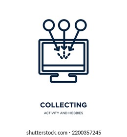 colección de iconos de la colección de actividades y hobbies. Colección lineal delgada, negocios, ícono de contorno de internet aislado en fondo blanco. Signo de recolección de vectores de línea, símbolo para web y móvil