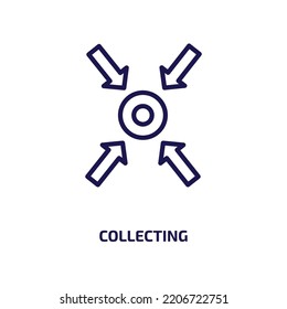 collecting icon from activity and hobbies collection. Thin linear collecting, internet, food outline icon isolated on white background. Line vector collecting sign, symbol for web and mobile