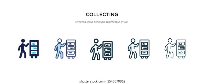 collecting icon in different style vector illustration. two colored and black collecting vector icons designed in filled, outline, line and stroke style can be used for web, mobile, ui