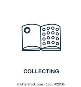 Collecting icon from hobbies collection. Simple line element collecting symbol for templates, web design and infographics