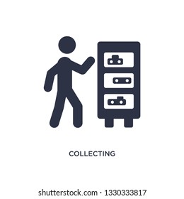 collecting icon. Simple element illustration from activity and hobbies concept. collecting editable symbol design on white background. Can be use for web and mobile.