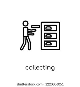 Collecting icon. Trendy modern flat linear vector Collecting icon on white background from thin line Activity and Hobbies collection, editable outline stroke vector illustration