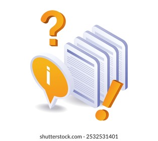 Collecting information data isometric illustration