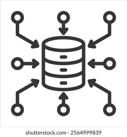 Collecting Responses Outline Icon Vector Illustration