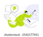 Collecting samples at the sea abstract concept vector illustration. Marine scientist gathering underwater samples, earth science, ocean pollution research, deep sea adventure abstract metaphor.