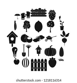 Collecting vegetables icons set. Simple set of 25 collecting vegetables vector icons for web isolated on white background