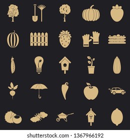 Collecting vegetables icons set. Simple set of 25 collecting vegetables vector icons for web for any design