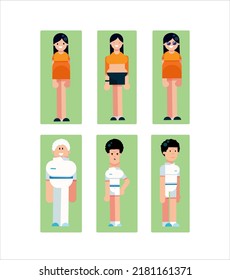 Collectio Illustration Pose sports Male and Female Characters 
