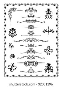 Collection #1 of decorative borders, dividers and ornaments.