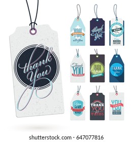 Collection of 10 Vintage Style Hang Tags with Thank You Notes
