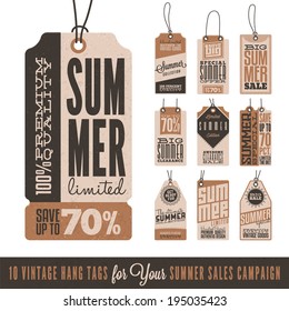 Collection of 10 Vintage Summer Sales Related Hang Tags