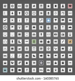 Collection of 100 icons, vector eps10 illustration