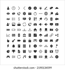 collection of 100 icons,  web icon, business, social media