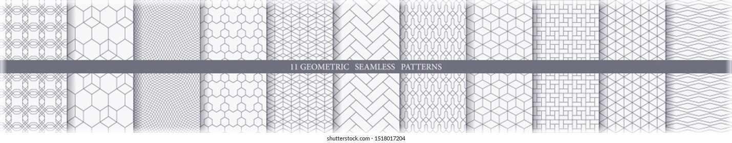 Collection of 11 seamless ornametal patterns.