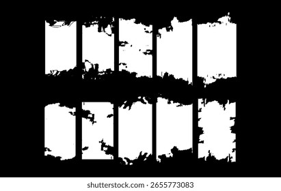 Uma coleção de 12 quadros de grunge abstratos com bordas angustiadas. Perfeito para design de cartaz, mídia social, arte digital, banners da web .