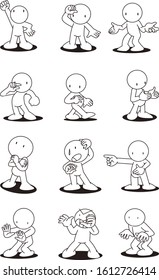 Collection of 12 character poses