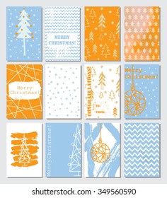 Collection of 12 Christmas card templates.