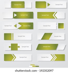 collection of 12 Design clean number banners template/graphic or website layout. Vector.