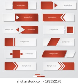 collection of 12 Design clean number banners template/graphic or website layout. Vector.