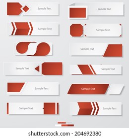 collection of 12 Design clean number banners template/graphic or website layout. Vector.