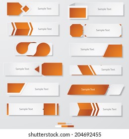 collection of 12 Design clean number banners template/graphic or website layout. Vector.