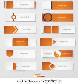 collection of 12 Design clean number banners template/graphic or website layout. Vector.