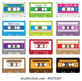 Collection of 12 highly detailed Audio Cassettes