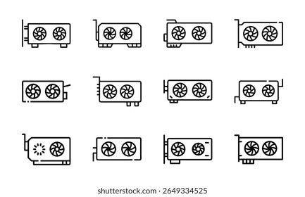 Collection of 12 Minimal Technology Line Icons Featuring Gadgets, Electronics, Devices, Computers, Smartphones, Wearables, and Digital Accessories for Modern Tech Design