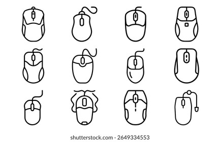 Collection of 12 Minimal Technology Line Icons Featuring Gadgets, Electronics, Devices, Computers, Smartphones, Wearables, and Digital Accessories for Modern Tech Design