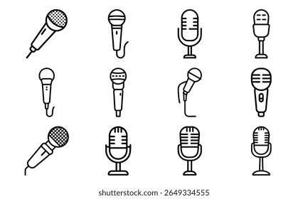 Collection of 12 Minimal Technology Line Icons Featuring Gadgets, Electronics, Devices, Computers, Smartphones, Wearables, and Digital Accessories for Modern Tech Design