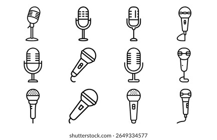 Collection of 12 Minimal Technology Line Icons Featuring Gadgets, Electronics, Devices, Computers, Smartphones, Wearables, and Digital Accessories for Modern Tech Design