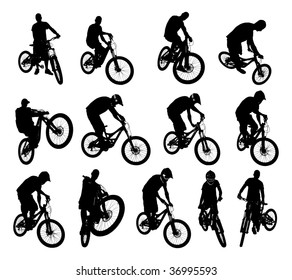 Collection of 13 extreme bicycle vector