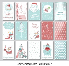 Collection of 15 Christmas card templates.