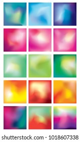 Collection of 15 colorful blurred abstract backgrounds- vector images EPS 10