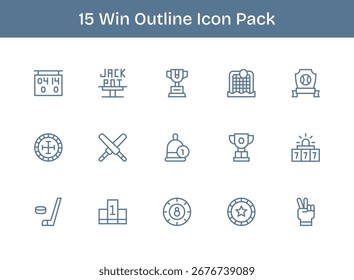 Sammlung von 15 Outline-Stil Vektor-Symbole für Win, für Klarheit und Vielseitigkeit entwickelt.