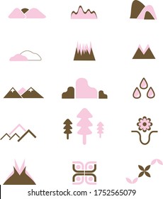 Collection of 15 pieces nature icons - Vector illustration