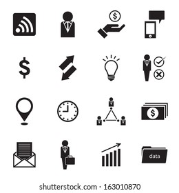 collection of 16 business icon/sign. vector.