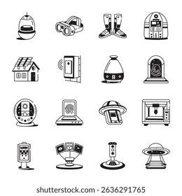 Coleção de Ícones de Estilo de Linha de Tecnologia Futura 
