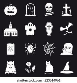 Collection of 16 Halloween icons