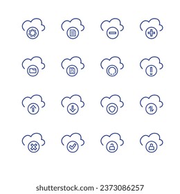 a collection of 16 modern icon sets, cloud icons with various latest technology features