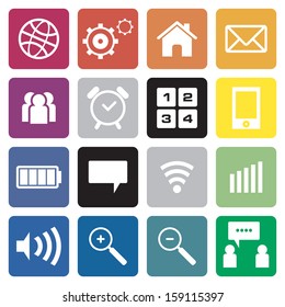 collection of 16 telephone icon/sign. vector.