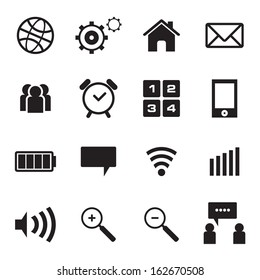 collection of 16 telephone icon/sign. vector.
