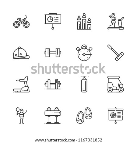 collection 16 training outline icons include stock vector royalty training presentation outline