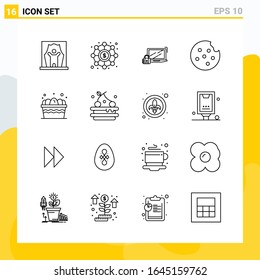 Collection of 16 Universal Line Icons. Icon Set for Web and Mobile.