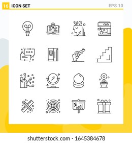 Collection of 16 Universal Line Icons. Icon Set for Web and Mobile.