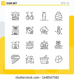 Collection of 16 Universal Line Icons. Icon Set for Web and Mobile.